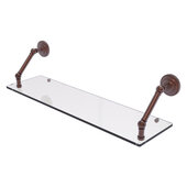  Prestige Que New Collection 30'' Floating Glass Shelf in Antique Copper, 30'' W x 8'' D x 8'' H