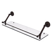  Prestige Que New Collection 30'' Floating Glass Shelf with Gallery Rail in Antique Bronze, 30'' W x 8-5/8'' D x 8'' H