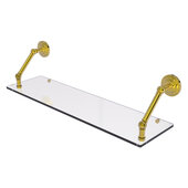  Prestige Que New Collection 30'' Floating Glass Shelf in Polished Brass, 30'' W x 8'' D x 8'' H