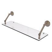  Prestige Que New Collection 30'' Floating Glass Shelf in Antique Pewter, 30'' W x 8'' D x 8'' H