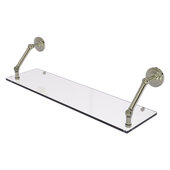  Prestige Que New Collection 30'' Floating Glass Shelf in Polished Nickel, 30'' W x 8'' D x 8'' H