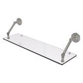  Prestige Que New Collection 30'' Floating Glass Shelf in Satin Nickel, 30'' W x 8'' D x 8'' H