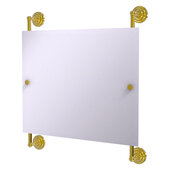  Prestige Que New Collection Landscape Rectangular Frameless Rail Mounted Mirror in Polished Brass, 26'' W x 3-13/16'' D x 29'' H