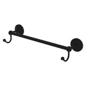  Prestige Que New Collection 18'' Towel Bar with Integrated Hooks in Matte Black, 20'' W x 6'' D x 4-1/2'' H