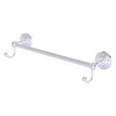  Prestige Que New Collection 18'' Towel Bar with Integrated Hooks in Satin Chrome, 20'' W x 6'' D x 4-1/2'' H