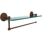  Prestige Que New Collection Paper Towel Holder with 16 Inch Glass Shelf, Antique Bronze