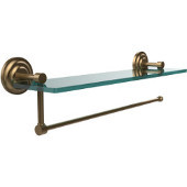  Prestige Que New Collection Paper Towel Holder with 16 Inch Glass Shelf, Brushed Bronze