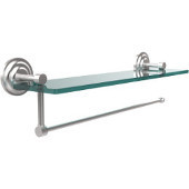  Prestige Que New Collection Paper Towel Holder with 16 Inch Glass Shelf, Satin Chrome