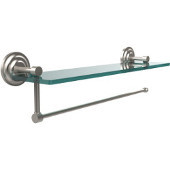  Prestige Que New Collection Paper Towel Holder with 16 Inch Glass Shelf, Satin Nickel