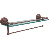  Prestige Que New Collection Paper Towel Holder with 16 Inch Gallery Glass Shelf, Antique Copper