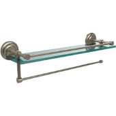  Prestige Que New Collection Paper Towel Holder with 16 Inch Gallery Glass Shelf, Antique Pewter