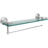  Prestige Que New Collection Paper Towel Holder with 16 Inch Gallery Glass Shelf, Satin Chrome
