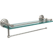  Prestige Que New Collection Paper Towel Holder with 16 Inch Gallery Glass Shelf, Satin Nickel