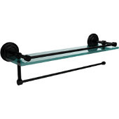 Prestige Que New Collection Paper Towel Holder with 22 Inch Gallery Glass Shelf, Matte Black