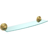  Prestige Que New Collection 24 Inch Glass Shelf, Unlacquered Brass