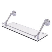  Prestige Regal Collection 24'' Floating Glass Shelf with Gallery Rail in Polished Chrome, 24'' W x 8-5/8'' D x 8'' H