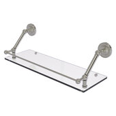  Prestige Regal Collection 24'' Floating Glass Shelf with Gallery Rail in Satin Nickel, 24'' W x 8-5/8'' D x 8'' H