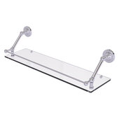  Prestige Regal Collection 30'' Floating Glass Shelf with Gallery Rail in Polished Chrome, 30'' W x 8-5/8'' D x 8'' H
