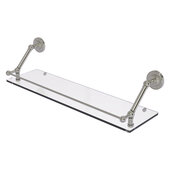  Prestige Regal Collection 30'' Floating Glass Shelf with Gallery Rail in Satin Nickel, 30'' W x 8-5/8'' D x 8'' H