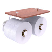  Prestige Regal Collection 2-Roll Toilet Paper Holder with Wood Shelf in Polished Chrome, 8-1/2'' W x 7-3/8'' D x 5-3/8'' H