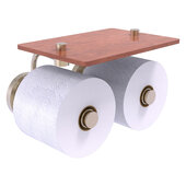  Prestige Regal Collection 2-Roll Toilet Paper Holder with Wood Shelf in Antique Pewter, 8-1/2'' W x 7-3/8'' D x 5-3/8'' H