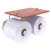  Prestige Regal Collection 2-Roll Toilet Paper Holder with Wood Shelf in Satin Nickel, 8-1/2'' W x 7-3/8'' D x 5-3/8'' H