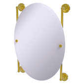  Prestige Regal Collection Oval Frameless Rail Mounted Mirror in Polished Brass, 21'' W x 3-13/16'' D x 29'' H