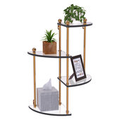  Prestige Regal Collection 4-Tier Glass Wall Shelf in Brushed Bronze, 16'' W x 8-1/2'' D x 22'' H