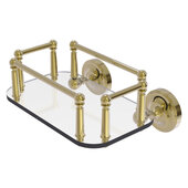  Prestige Regal Collection Wall Mounted Glass Guest Towel Tray in Unlacquered Brass, 10-1/4'' W x 8'' D x 5-1/4'' H