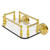  Prestige Regal Collection Wall Mounted Glass Guest Towel Tray in Polished Brass, 10-1/4'' W x 8'' D x 5'' H