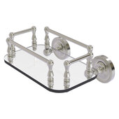  Prestige Regal Collection Wall Mounted Glass Guest Towel Tray in Satin Nickel, 10-1/4'' W x 8'' D x 5'' H
