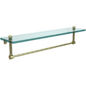  Prestige Regal Collection 22'' Glass Shelf w/Towel Bar, Premium Finish, Satin Brass