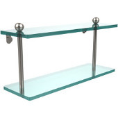 Prestige Regal Collection 16'' Double Glass Shelf, Premium Finish, Satin Nickel