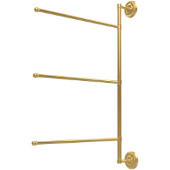  Prestige Regal Collection 3 Swing Arm Vertical 28 Inch Towel Bar, Unlacquered Brass