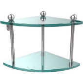  Prestige Regal Collection Double Corner Glass Shelf, Standard Finish, Polished Chrome