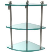  Prestige Regal Collection Triple Corner Glass Shelf, Premium Finish, Polished Nickel