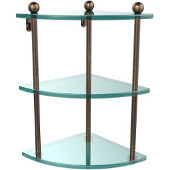  Prestige Regal Collection Triple Corner Glass Shelf, Premium Finish, Venetian Bronze