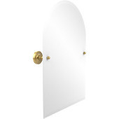  Frameless Arched Top Tilt Mirror with Beveled Edge, Unlacquered Brass