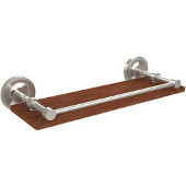  Prestige Regal Collection 16 Inch Solid IPE Ironwood Shelf with Gallery Rail, Polished Nickel