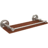  Prestige Regal Collection 16 Inch Solid IPE Ironwood Shelf with Gallery Rail, Satin Nickel