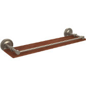  Prestige Regal Collection 22 Inch Solid IPE Ironwood Shelf with Gallery Rail, Antique Pewter
