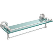  22 Inch Gallery Glass Shelf with Towel Bar, Satin Chrome