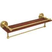  Prestige Regal Collection 22 Inch IPE Ironwood Shelf with Gallery Rail and Towel Bar, Polished Brass