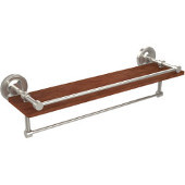  Prestige Regal Collection 22 Inch IPE Ironwood Shelf with Gallery Rail and Towel Bar, Polished Nickel