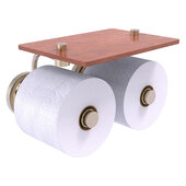 Que New Collection 2-Roll Toilet Paper Holder with Wood Shelf in Antique Pewter, 8-1/2'' W x 7-3/8'' D x 5-3/8'' H