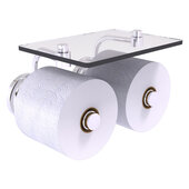  Que New Collection 2-Roll Toilet Paper Holder with Glass Shelf in Polished Chrome, 8-1/2'' W x 7-3/8'' D x 5-3/8'' H