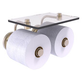  Que New Collection 2-Roll Toilet Paper Holder with Glass Shelf in Antique Pewter, 8-1/2'' W x 7-3/8'' D x 5-3/8'' H