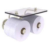  Que New Collection 2-Roll Toilet Paper Holder with Glass Shelf in Polished Nickel, 8-1/2'' W x 7-3/8'' D x 5-3/8'' H