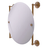 Que New Collection Round Frameless Rail Mounted Mirror in Brushed Bronze, 22'' Diameter x 3-13/16'' D x 22'' H