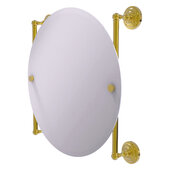  Que New Collection Round Frameless Rail Mounted Mirror in Polished Brass, 22'' Diameter x 3-13/16'' D x 22'' H